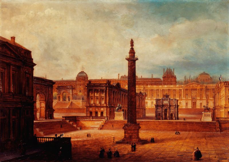 Vue composite des monuments parisiens by Domenico Ferri, depicting Paris architecture in 1836