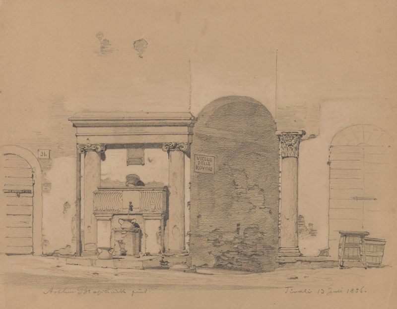 Gate Leading to Vicoli dei Grana near Piazza Palatina in Tivoli by Arthur Blaschnik, unknown medium