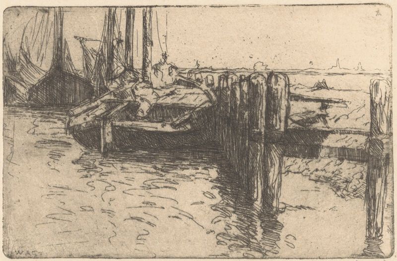 Escena marina con barcos tradicionales en el puerto, óleo sobre lienzo de Willem Adrianus Grondhout