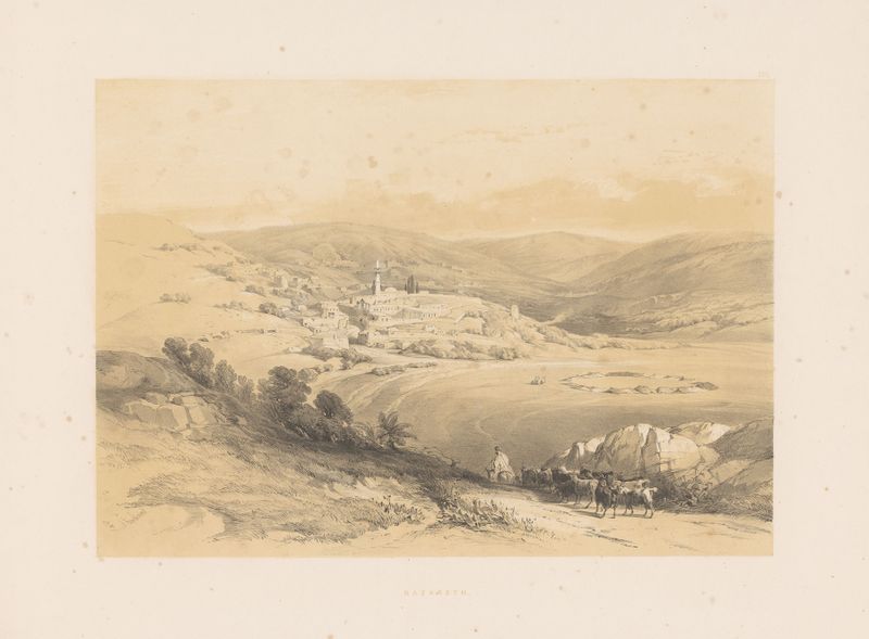 Paisagem representando uma aldeia com oliveiras sob um céu tranquilo, de François Stroobant