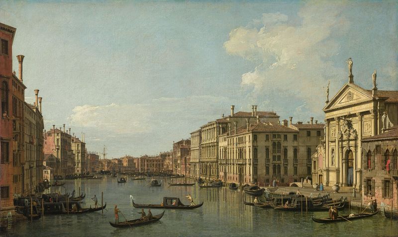 Paisagem do Grande Canal, Veneza de Canaletto, pintura a óleo