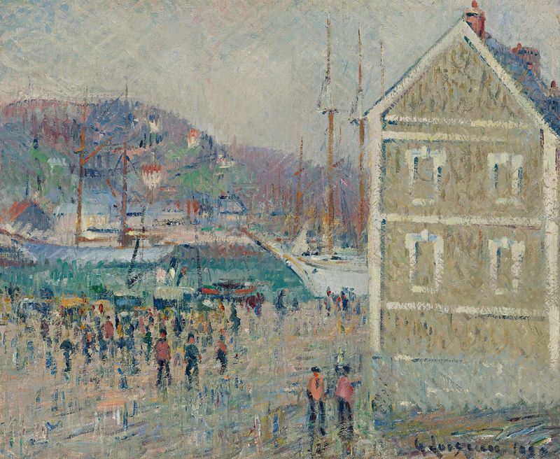 Pintura a óleo de Gustave Loiseau representando reflexos na água e um céu vibrante.