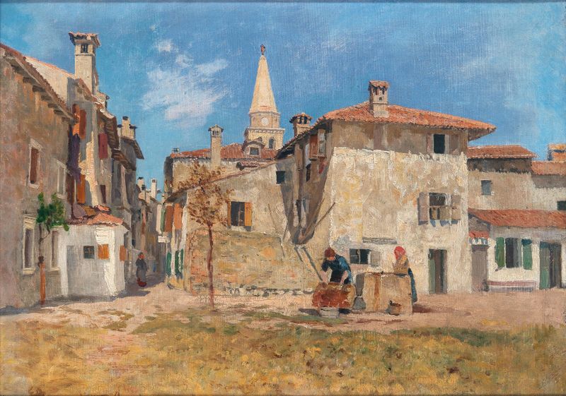 Marine scene with soft hues, oil on canvas by Eduard Ameseder