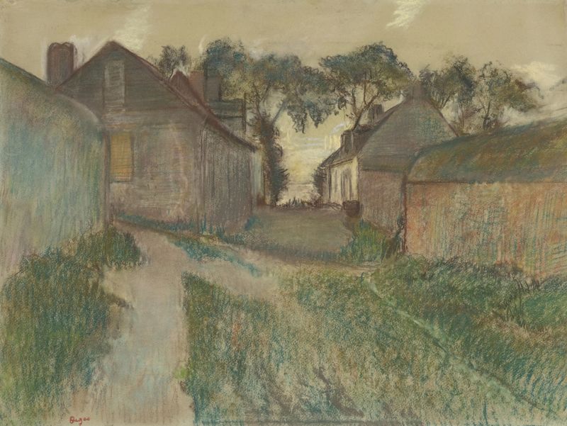 La rue Quesnoy, Saint-Valéry-sur-Somme de Edgar Degas, óleo sobre lienzo