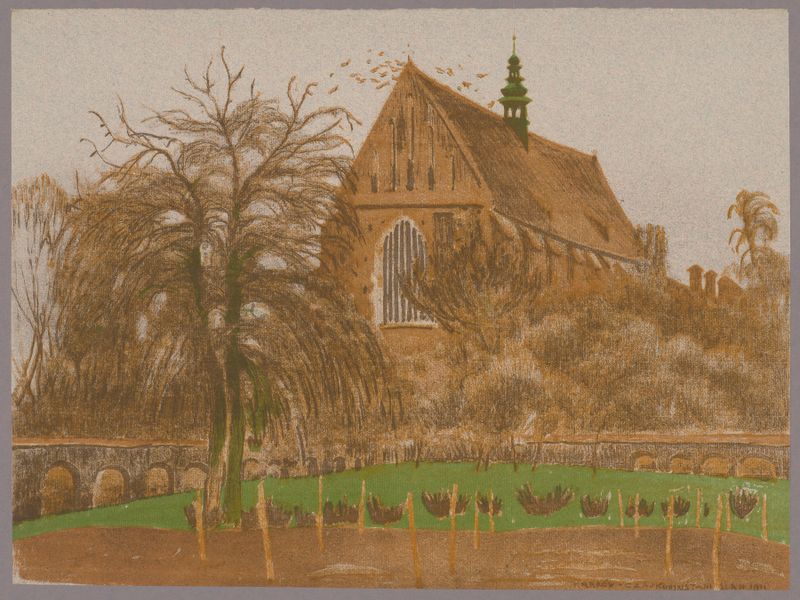 St. Catherine’s Church by Stanisław Czajkowski, showcasing light and shadow interplay.