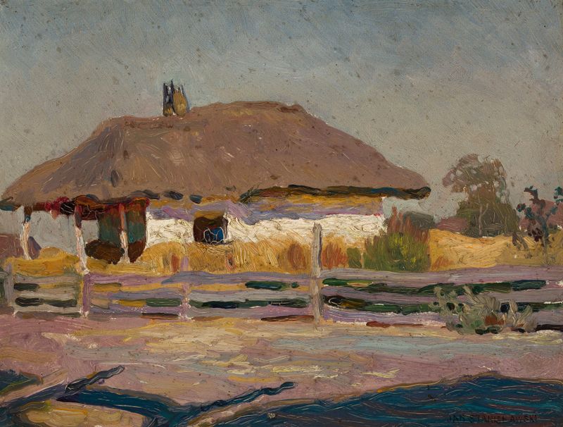 Interior of a peasant cottage, oil on canvas by Jan Stanisławski