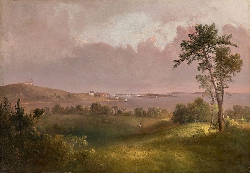 View of Boston Harbor from Dorchester Heights, oil on canvas by Thomas Doughty