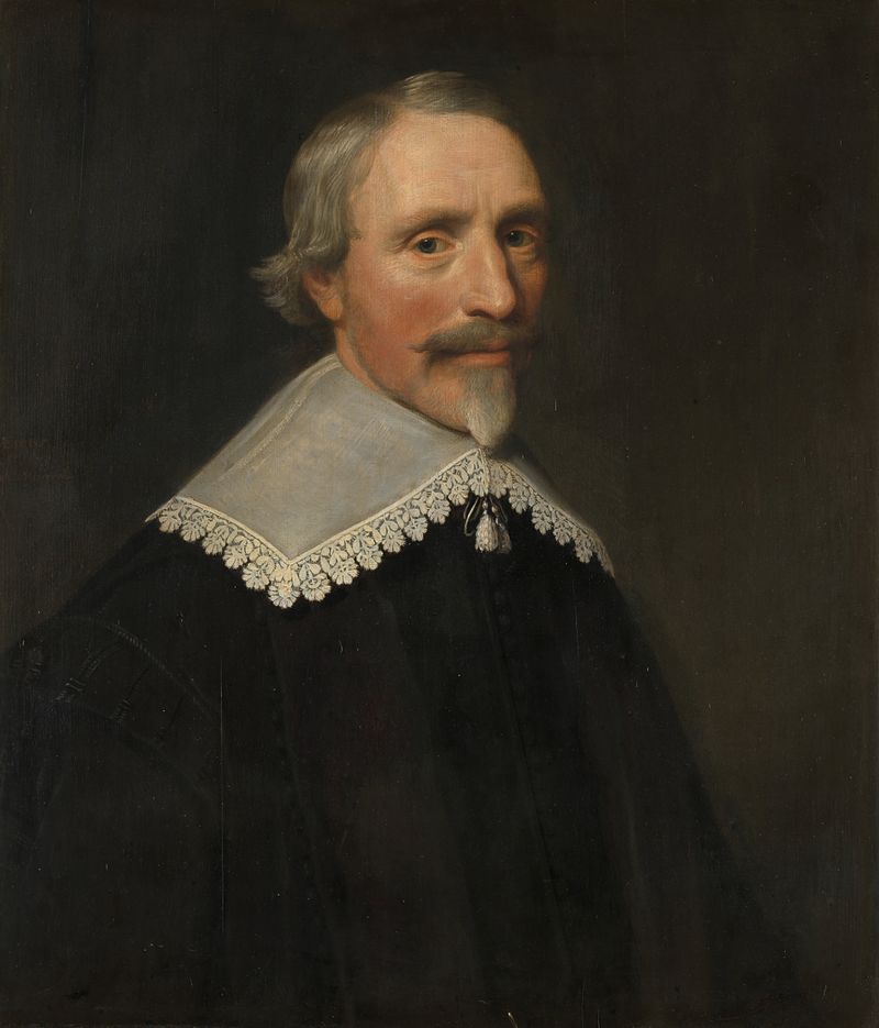 Portrait of Jacob Cats by Michiel Jansz van Mierevelt, oil on panel, featuring a man with a ruff and intense gaze.