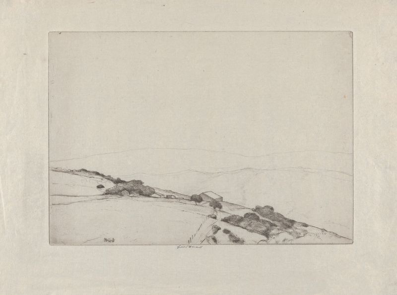 Paisagem de colinas onduladas e uma casa de fazenda de Ernest Haskell, Impressionismo