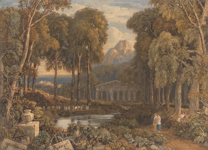 Religious ceremony in ancient Greece, oil painting by Francis Oliver Finch