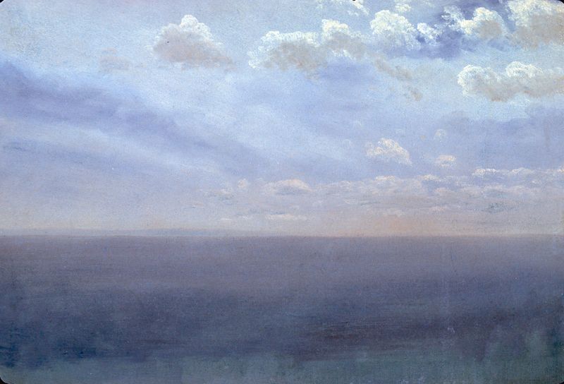 Cloud Study with Sea and Sky, óleo sobre lienzo de Albert Bierstadt