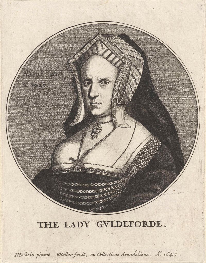 Grabado de Wenceslaus Hollar de Mary Watton con mirada serena y luz suave