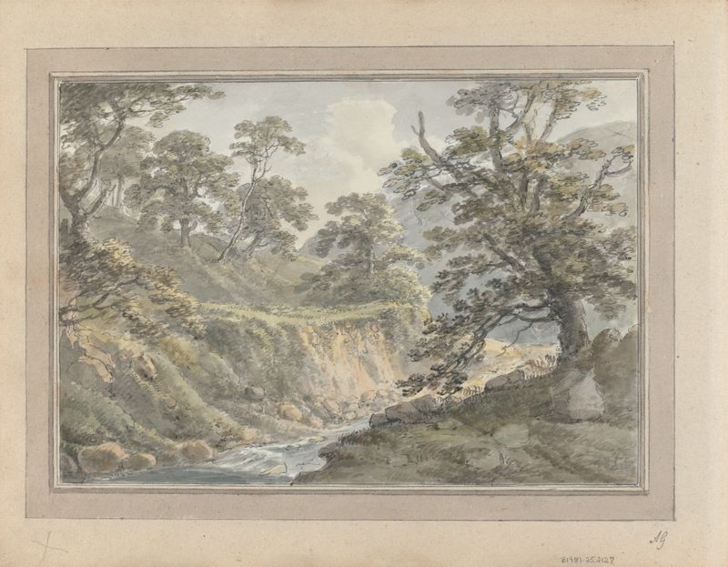 Paisagem com riacho, 1802 de Amos Green, pintura a óleo