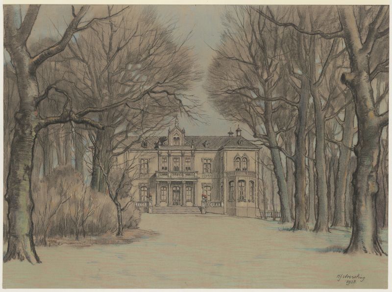 Architectural view of Spaar en Hout mansion by Hendrik Jan Wesseling, unknown medium
