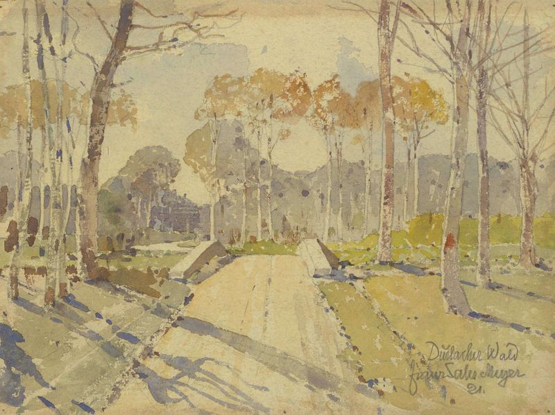 Durlacher Wald by Franz Sales Meyer, impressionism, depicting a tranquil forest scene