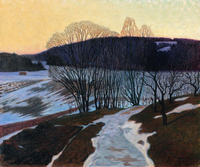 Paisaje en tonos pastel que representa una tarde de abril por Arvid Werner Sundblad