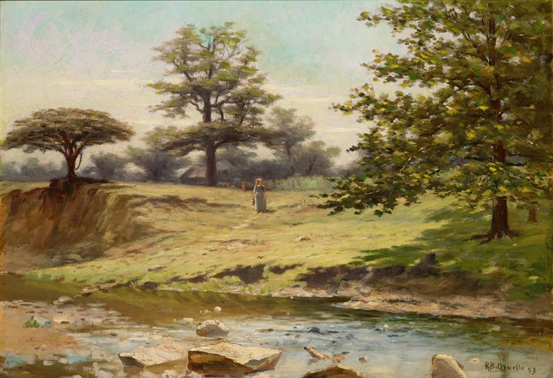 Untitled Landscape by Richard Buckner Gruelle, impressionism, depicting a vibrant horizon.