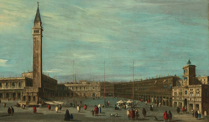 Arquitetura rococó da Praça de São Marcos, Veneza de Francesco Guardi