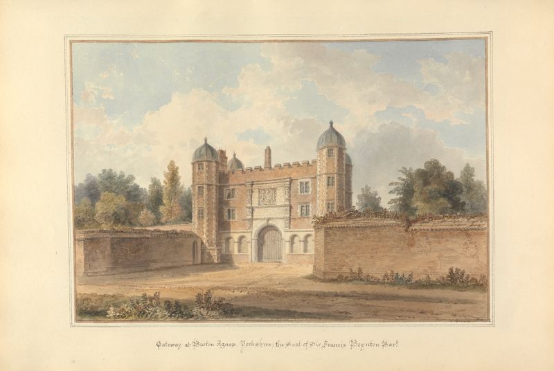 Gateway at Burton Agnes, Yorkshire, aquarela sobre papel de John Buckler