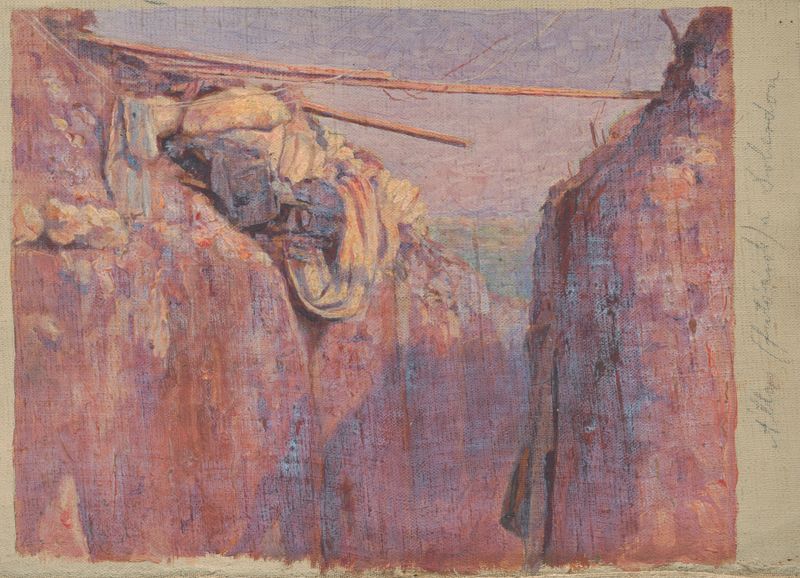 Expresionismo abstracto de Dezider Czölder, From Italian Front II, que representa la guerra y la emoción.