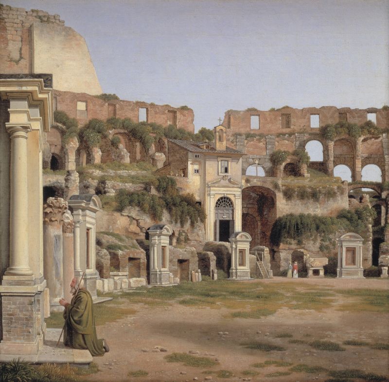 Vista interior del Coliseo, óleo sobre lienzo de Christoffer Wilhelm Eckersberg