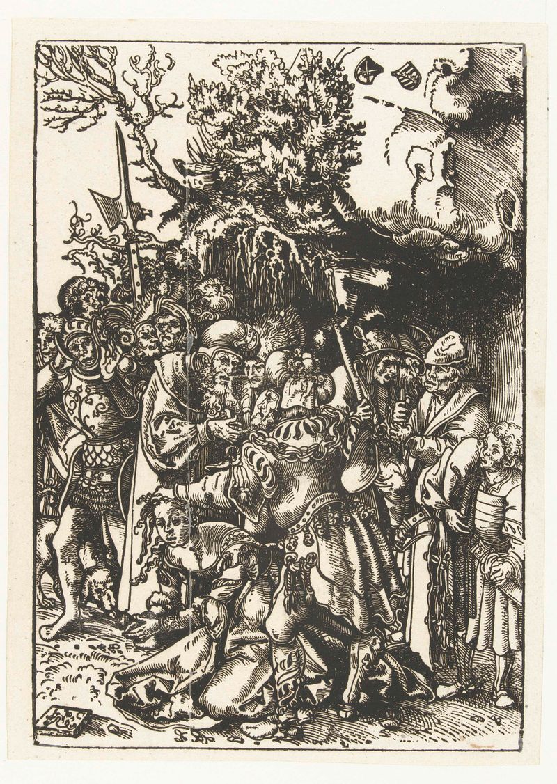 Representación religiosa de Santa Bárbara por Lucas Cranach, medio en papel