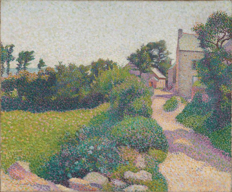 The Road in Sunlight by Henri Delavallée, oil on canvas depicting a sunlit path.