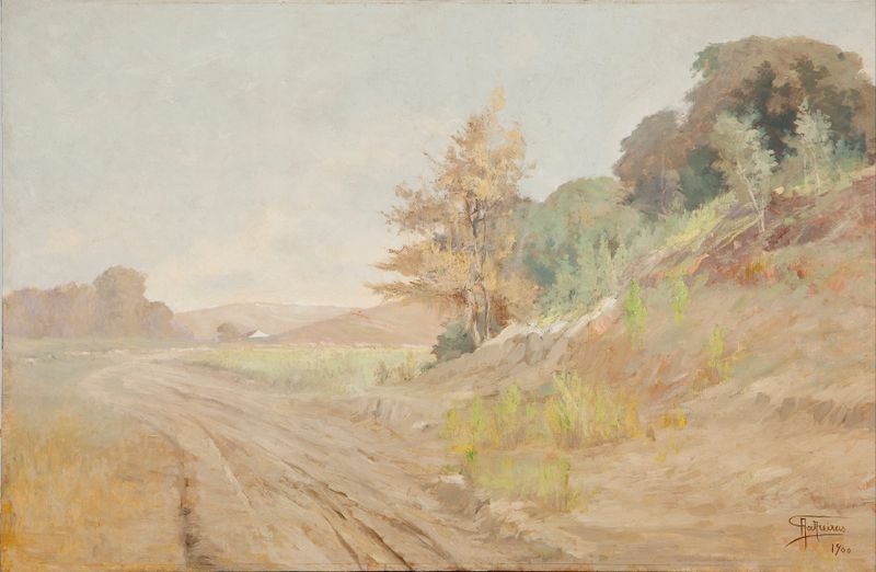 Landscape with soft haze, oil painting by Antonio Parreiras