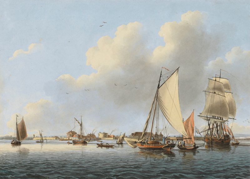 Landguard Fort em óleo sobre tela de John Cleveley o mais velho