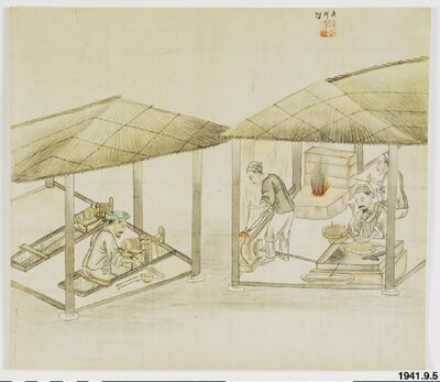 Korean Traditional landscape by Kim Jun-geun
