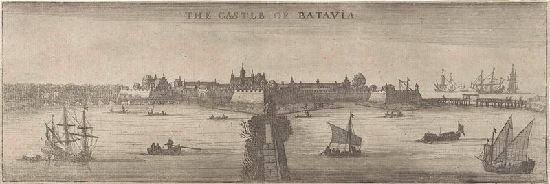 Etching by Wenceslaus Hollar depicting a castle and river under a clear sky
