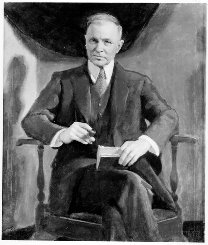 Pintura figurativa al óleo de Charles Sydney Hopkinson que representa una figura en luz suave.