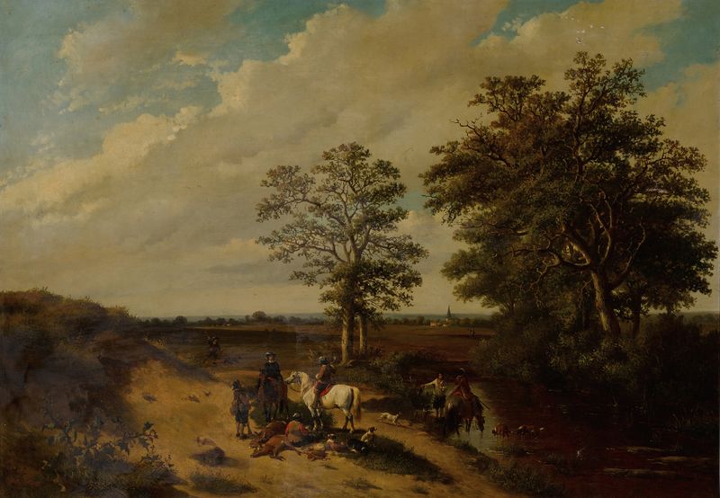 After the Hunt de Johann Bernhard Klombeck, retratando uma figura ao lado dos restos de uma caça.