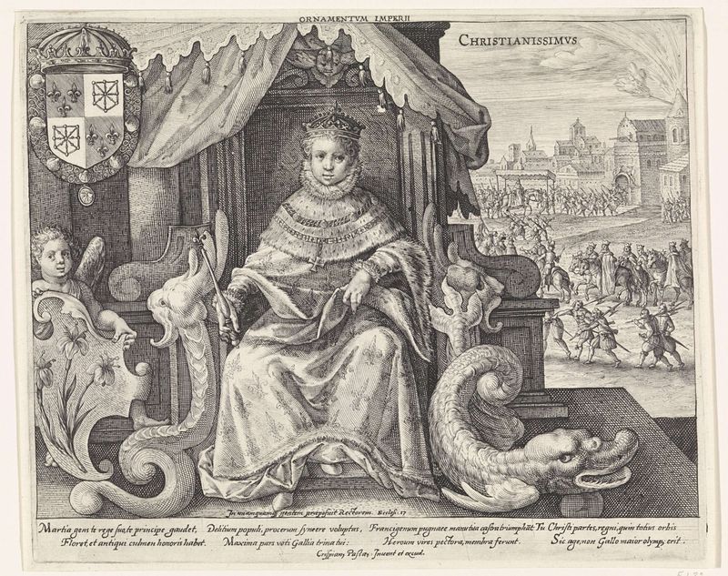 Medea em contemplação com Ganimedes e águia, gravura de Georg Pencz