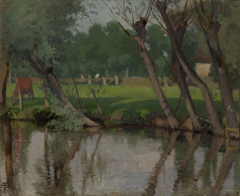 Brook at Hangenbieten in the Alsace, oil on canvas by Theophil Preiswerk