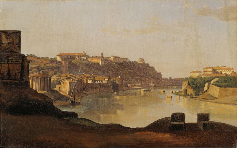 Landscape of the Tiber River and Aventine, oil painting by Gustaf Söderberg