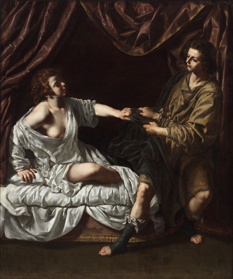 José e a mulher de Potifar, óleo sobre tela de Paolo Finoglia, retratando um momento de tentação.